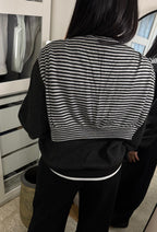 Pull Noraé - Duo Stripes Noir & Gris