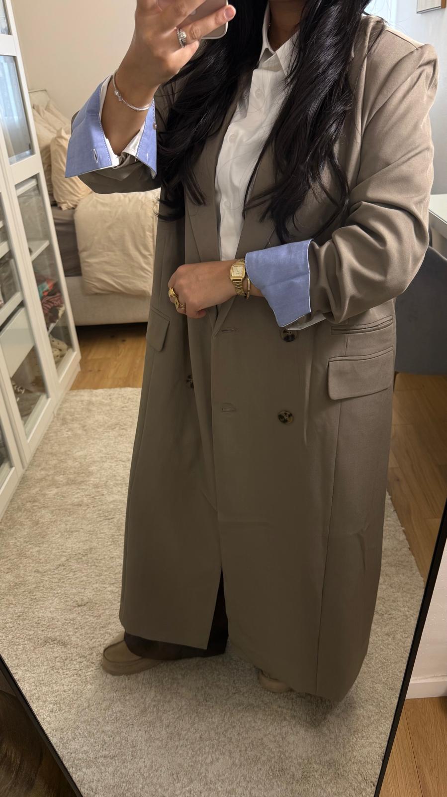 Veste Elina - ultra longue Taupe