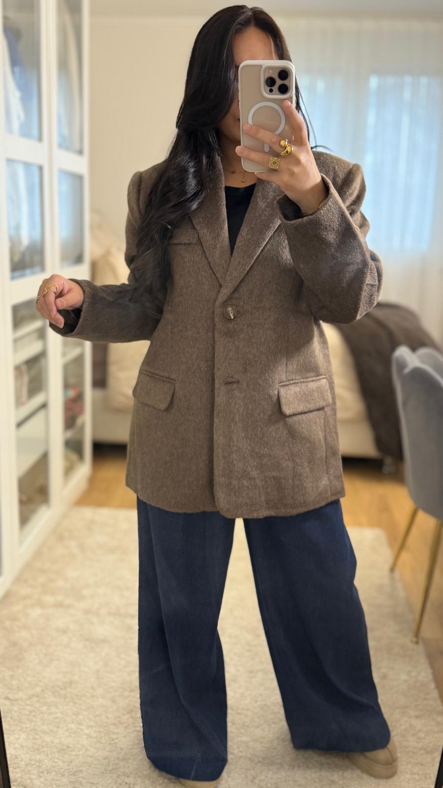 Blazer Alma - En laine Taupe