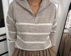 Pull Kaïa - Beige à rayures blanches