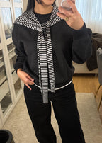 Pull Noraé - Duo Stripes Noir & Gris