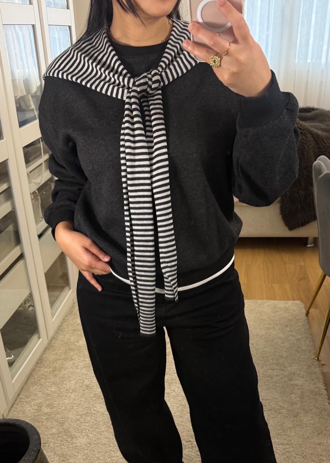 Pull Noraé - Duo Stripes Noir & Gris