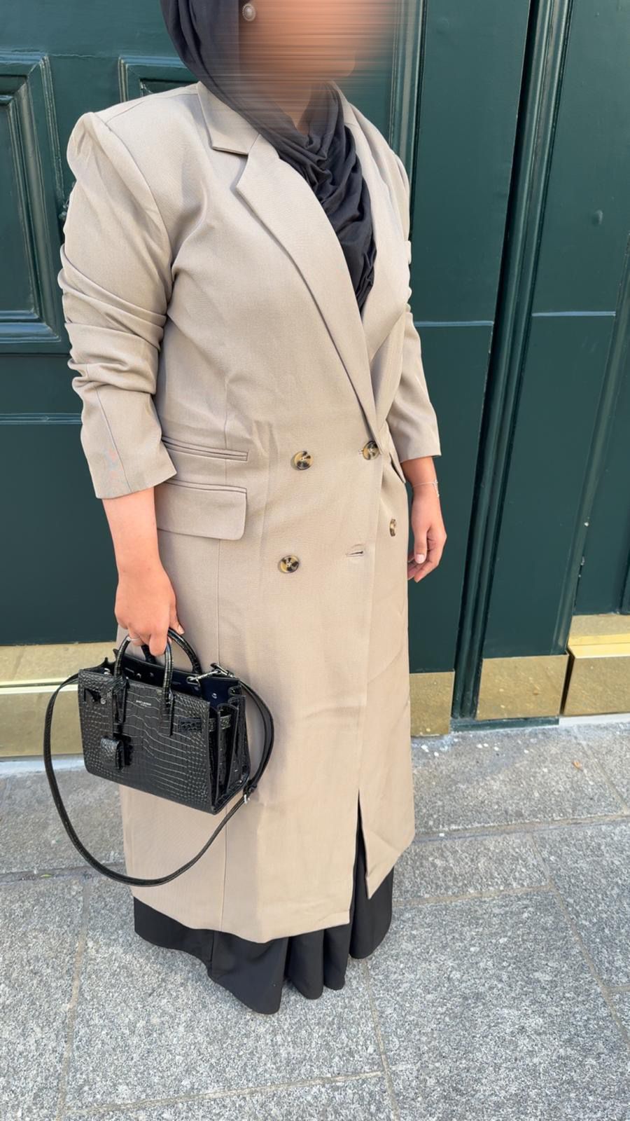 Veste Elina - ultra longue Taupe