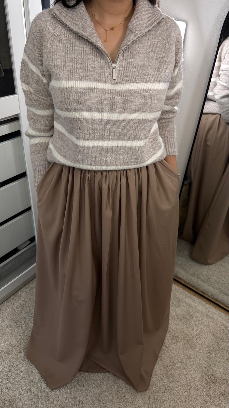 Jupe Selma - longue Beige Élégante