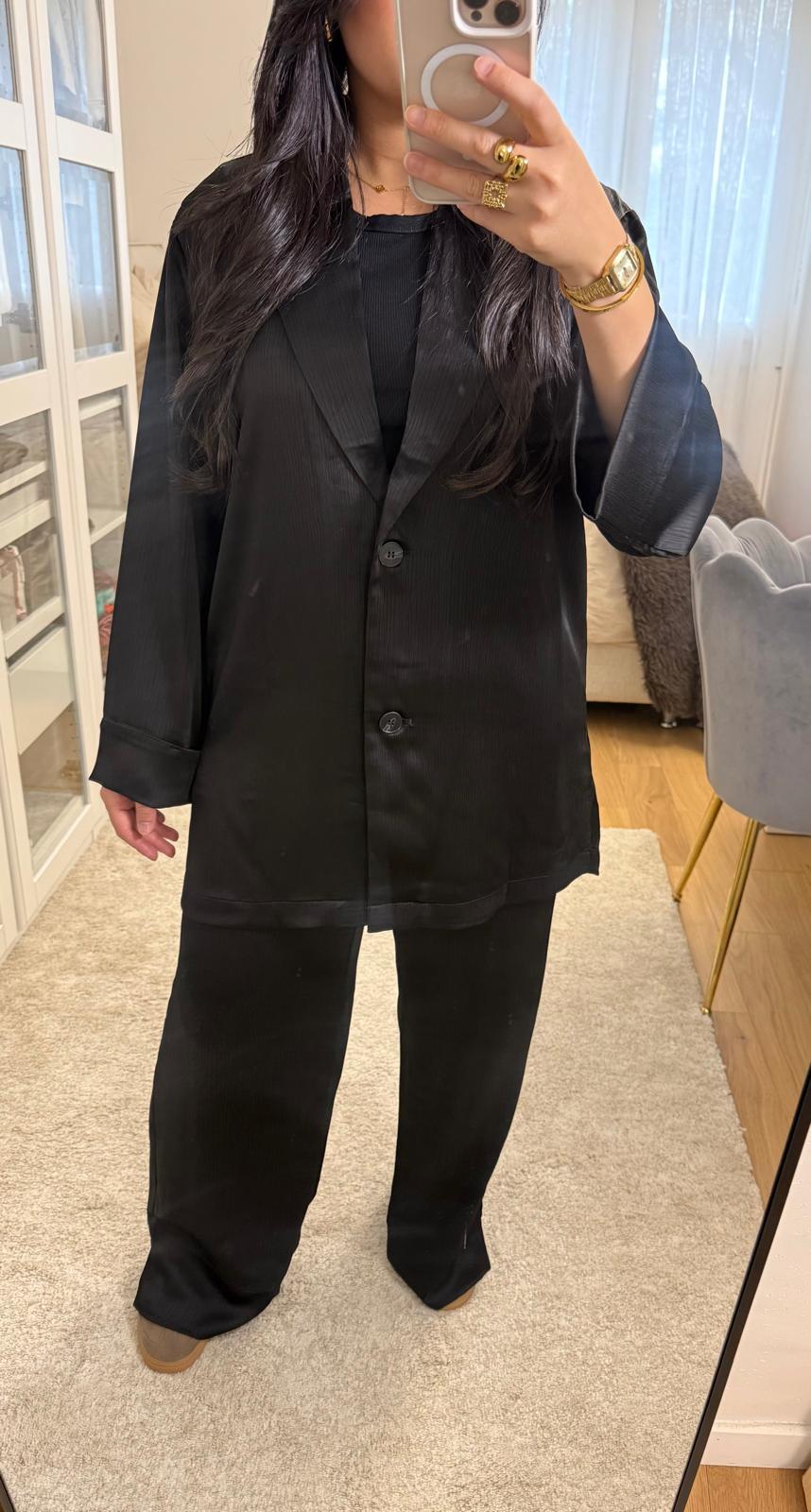 Ensemble Nora - Noir satiné