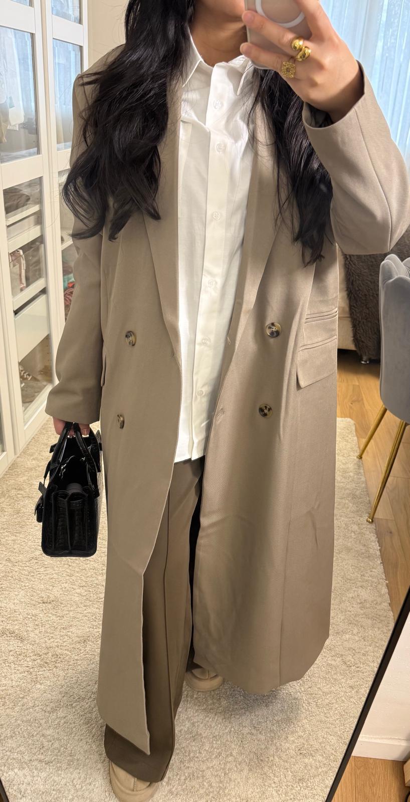 Veste Elina - ultra longue Taupe