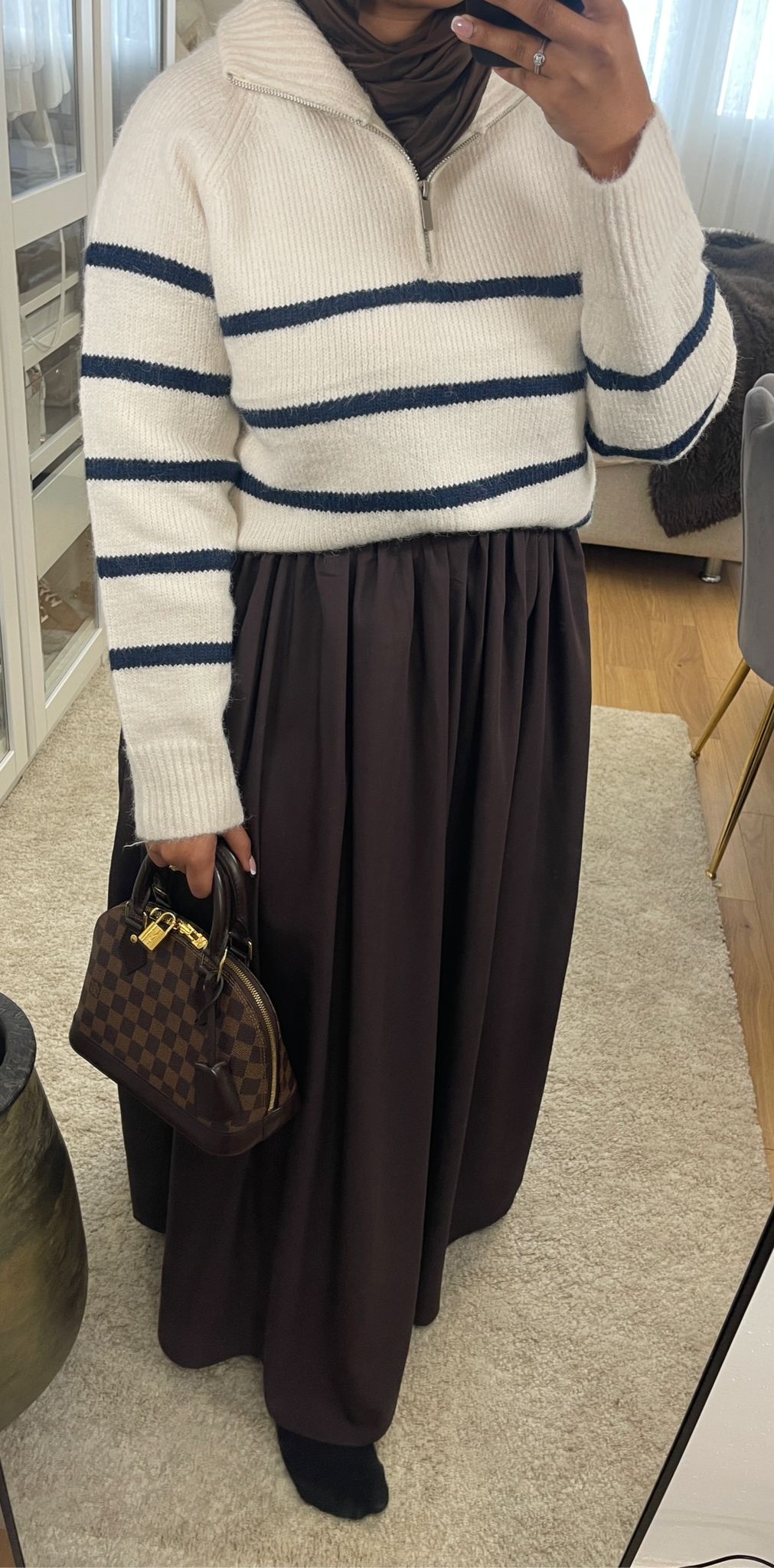 Jupe Selma - longue Marron Élégante