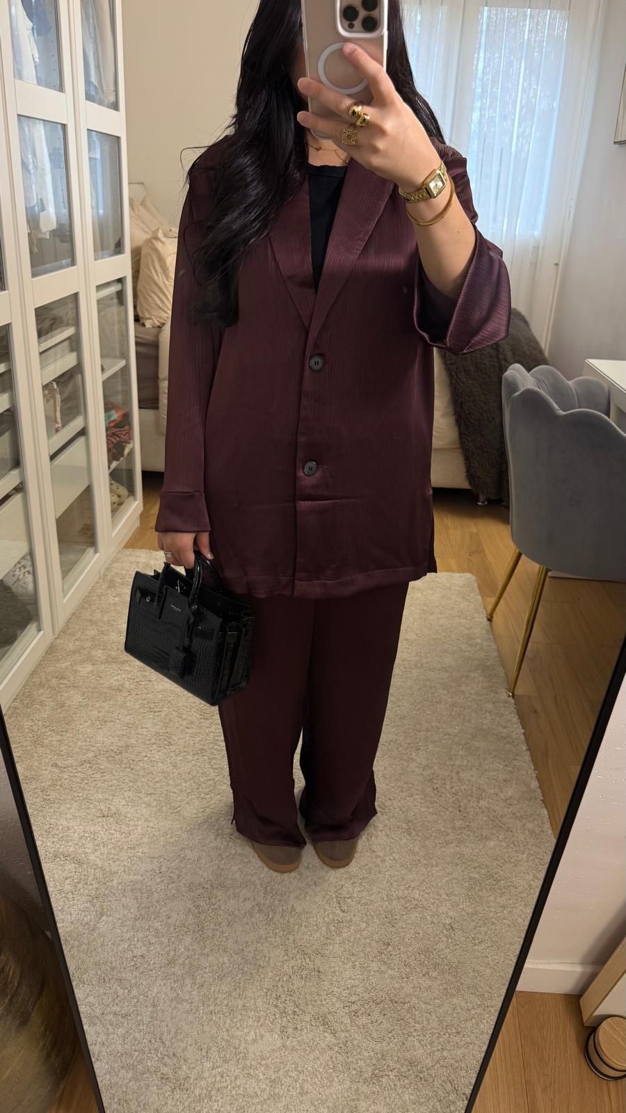 Ensemble Nora - Prune satiné