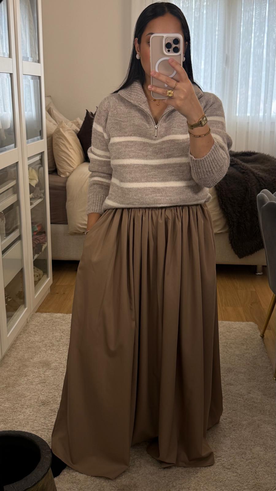 Jupe Selma - longue Beige Élégante