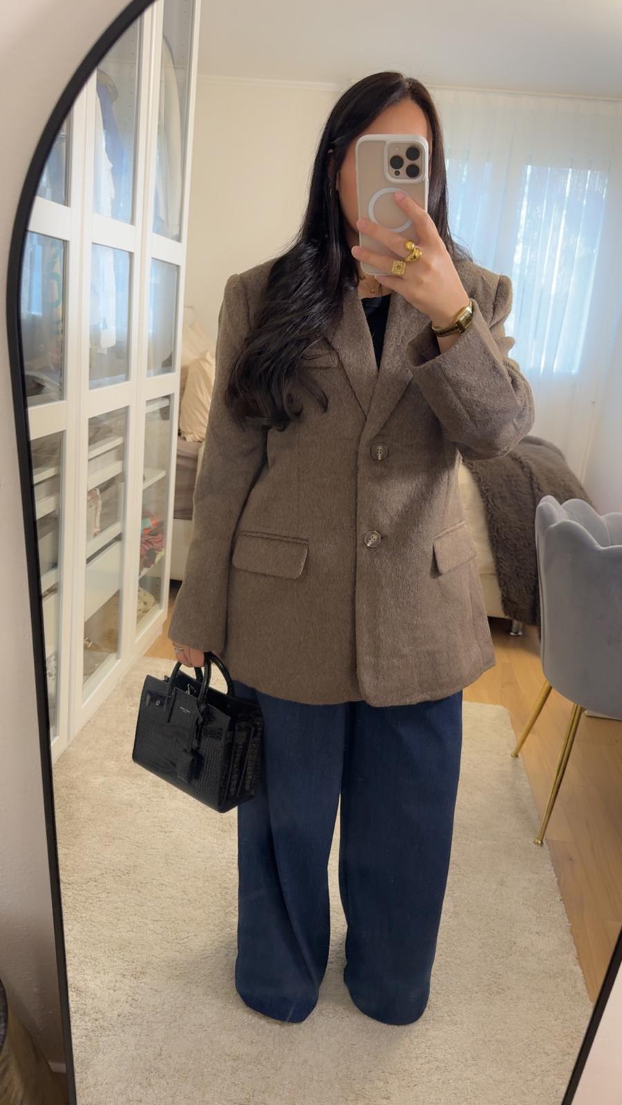 Blazer Alma - En laine Taupe