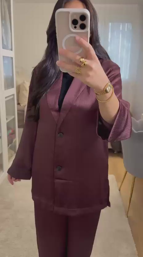 Ensemble Nora - Prune satiné