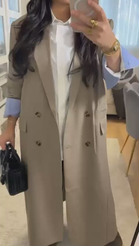 Veste Elina - ultra longue Taupe