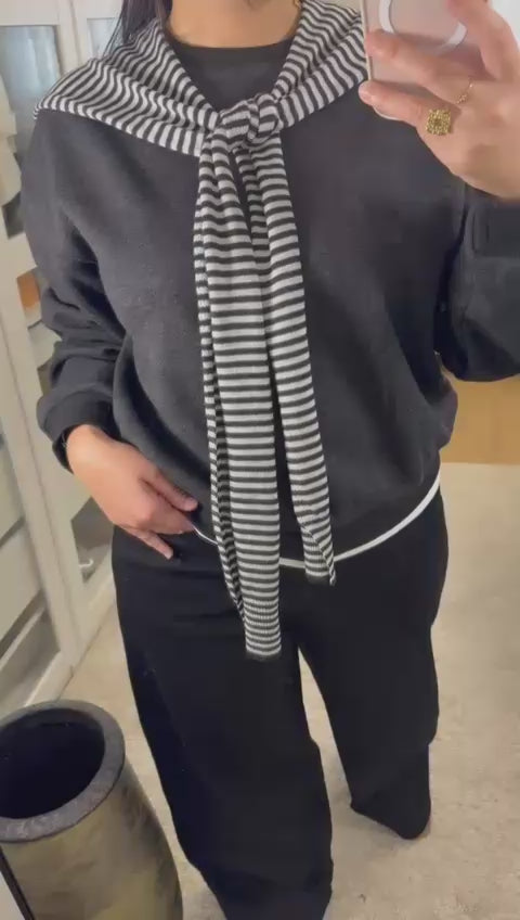 Pull Noraé - Duo Stripes Noir & Gris