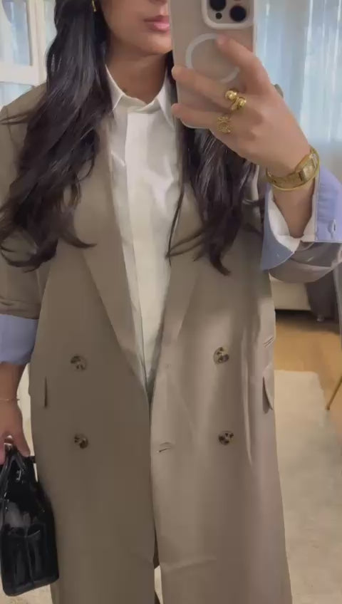 Veste Elina - ultra longue Taupe