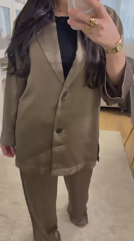 Ensemble Nora - Brun Taupe satiné