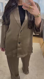 Ensemble Nora - Brun Taupe satiné