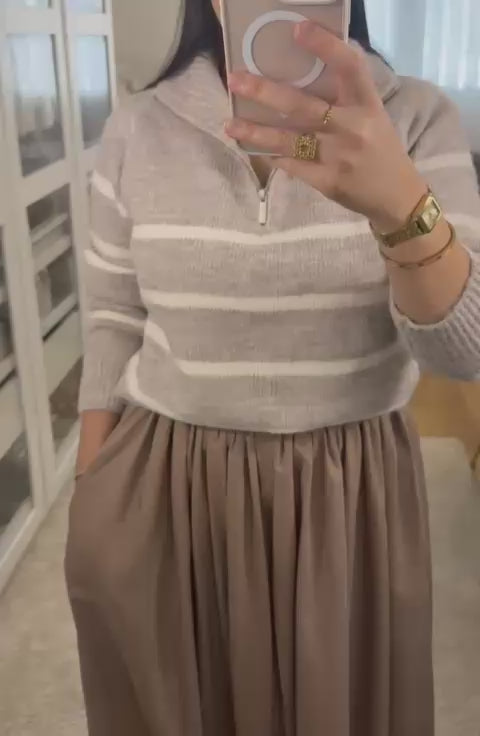 Jupe Selma - longue Beige Élégante