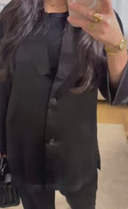 Ensemble Nora - Noir satiné