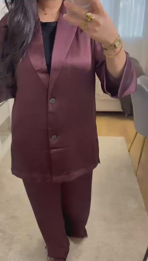 Ensemble Nora - Prune satiné