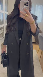 Veste Elina - ultra longue Noire